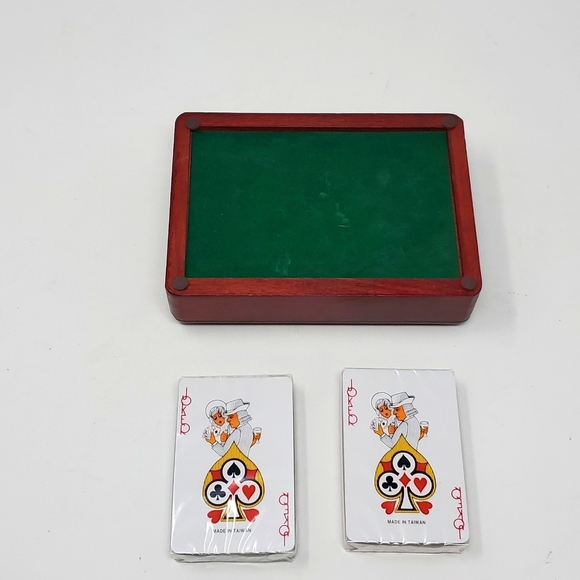 Vintage Golf Classic Collections Playing Cards Wood Box Unopened Taiwan Cards - Picture 2 of 4